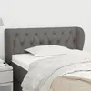 Image de vidaXL Tête de lit avec oreilles Gris foncé 93x23x78/88 cm Tissu