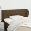Image de vidaXL Tête de lit avec oreilles Marron foncé 103x23x78/88 cm Tissu