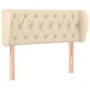 Image de vidaXL Tête de lit avec oreilles Crème 103x23x78/88 cm Tissu