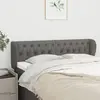 Image de vidaXL Tête de lit avec oreilles Gris foncé 147x23x78/88 cm Tissu