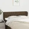 Image de vidaXL Tête de lit avec oreilles Marron foncé 147x23x78/88 cm Tissu