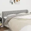Image de vidaXL Tête de lit avec oreilles Gris clair 183x23x78/88 cm Tissu