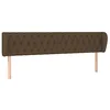 Image de vidaXL Tête de Lit avec Oreilles Meuble de Chambre à Coucher Accessoire de Lit Double Tête de Cadre de Lit Marron Foncé 183x23x78/88 cm Tissu