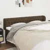 Image de vidaXL Tête de lit avec oreilles Marron foncé 183x23x78/88 cm Tissu