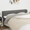 Image de vidaXL Tête de lit avec oreilles Gris foncé 203x23x78/88 cm Tissu