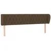 Image de vidaXL Tête de Lit avec Oreilles Meuble de Chambre à Coucher Accessoire de Lit Double Tête de Cadre de Lit Marron Foncé 203x23x78/88 cm Tissu