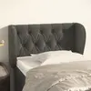 Image de vidaXL Tête de lit avec oreilles Gris foncé 83x23x78/88 cm Velours