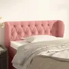 Image de vidaXL Tête de lit avec oreilles Rose 93x23x78/88 cm Velours