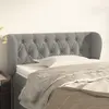 Image de vidaXL Tête de lit avec oreilles Gris clair 103x23x78/88 cm Velours
