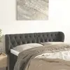 Image de vidaXL Tête de lit avec oreilles Gris foncé 163x23x78/88 cm Velours
