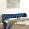 Image de vidaXL Tête de lit avec oreilles Bleu foncé 163x23x78/88 cm Velours