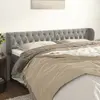 Image de vidaXL Tête de lit avec oreilles Gris clair 183x23x78/88 cm Velours
