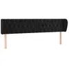 Image de vidaXL Tête de lit avec oreilles Noir 183x23x78/88 cm Velours