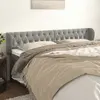 Image de vidaXL Tête de lit avec oreilles Gris clair 203x23x78/88 cm Velours