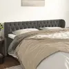 Image de vidaXL Tête de lit avec oreilles Gris foncé 203x23x78/88 cm Velours