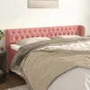 Image de vidaXL Tête de lit avec oreilles Rose 203x23x78/88 cm Velours