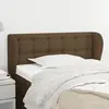 Image de vidaXL Tête de lit avec oreilles Marron foncé 103x23x78/88 cm Tissu