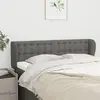 Image de vidaXL Tête de lit avec oreilles Gris foncé 147x23x78/88 cm Tissu