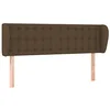 Image de vidaXL Tête de lit avec oreilles Marron foncé 147x23x78/88 cm Tissu