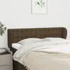 Image de vidaXL Tête de lit avec oreilles Marron foncé 147x23x78/88 cm Tissu
