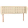 Image de vidaXL Hoofdbord met randen 147x23x78/88 cm stof crèmekleurig