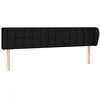 Image de vidaXL Tête de lit avec oreilles Noir 163x23x78/88 cm Tissu