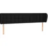 Image de vidaXL Hoofdbord met randen 183x23x78/88 cm stof zwart