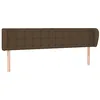 Image de vidaXL Tête de lit avec oreilles Marron foncé 183x23x78/88 cm Tissu