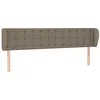 Image de vidaXL Tête de Lit avec Oreilles Meuble de Chambre à Coucher Accessoire de Lit Double Tête de Cadre de Lit Taupe 183x23x78/88 cm Tissu