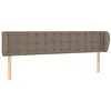 Image de vidaXL Tête de Lit avec Oreilles Meuble de Chambre à Coucher Accessoire de Lit Double Tête de Cadre de Lit Taupe 203x23x78/88 cm Tissu