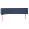 Image de vidaXL Tête de lit avec oreilles Bleu 203x23x78/88 cm Tissu