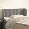 Image de vidaXL Tête de lit avec oreilles Gris clair 103x23x78/88 cm Velours