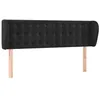 Image de vidaXL Tête de lit avec oreilles Noir 147x23x78/88 cm Velours
