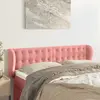 Image de vidaXL Tête de lit avec oreilles Rose 147x23x78/88 cm Velours