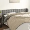 Image de vidaXL Tête de lit avec oreilles Gris clair 163x23x78/88 cm Velours