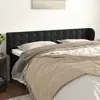 Image de vidaXL Tête de lit avec oreilles Noir 163x23x78/88 cm Velours