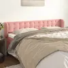 Image de vidaXL Tête de lit avec oreilles Rose 163x23x78/88 cm Velours