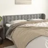 Image de vidaXL Tête de lit avec oreilles Gris clair 183x23x78/88 cm Velours