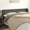 Image de vidaXL Tête de lit avec oreilles Gris foncé 183x23x78/88 cm Velours