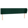 Image de vidaXL Tête de lit avec oreilles Vert foncé 183x23x78/88 cm Velours
