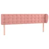 Image de vidaXL Hoofdbord met randen 183x23x78/88 cm fluweel roze