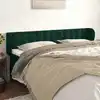 Image de vidaXL Tête de lit avec oreilles Vert foncé 203x23x78/88 cm Velours