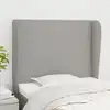 Image de vidaXL Tête de lit avec oreilles Gris clair 83x23x118/128 cm Tissu