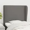 Image de vidaXL Tête de lit avec oreilles Gris foncé 83x23x118/128 cm Tissu