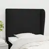 Image de vidaXL Tête de lit avec oreilles Noir 83x23x118/128 cm Tissu