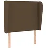 Image de vidaXL Hoofdbord met randen 83x23x118/128 cm stof donkerbruin