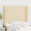 Image de vidaXL Tête de lit avec oreilles Crème 83x23x118/128 cm Tissu