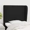 Image de vidaXL Tête de lit avec oreilles Noir 93x23x118/128 cm Tissu