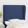 Image de vidaXL Tête de lit avec oreilles Bleu 103x23x118/128 cm Tissu