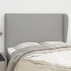 Image de vidaXL Tête de lit avec oreilles Gris clair 147x23x118/128 cm Tissu
